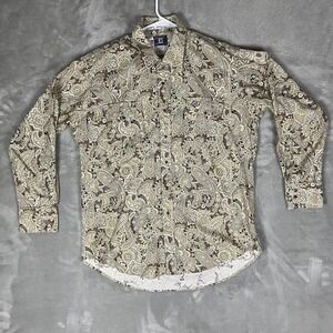 Vintage DC Cowboy Equipment Western Shirt Mens XL Long Tail Paisley‎ Pearl Snap